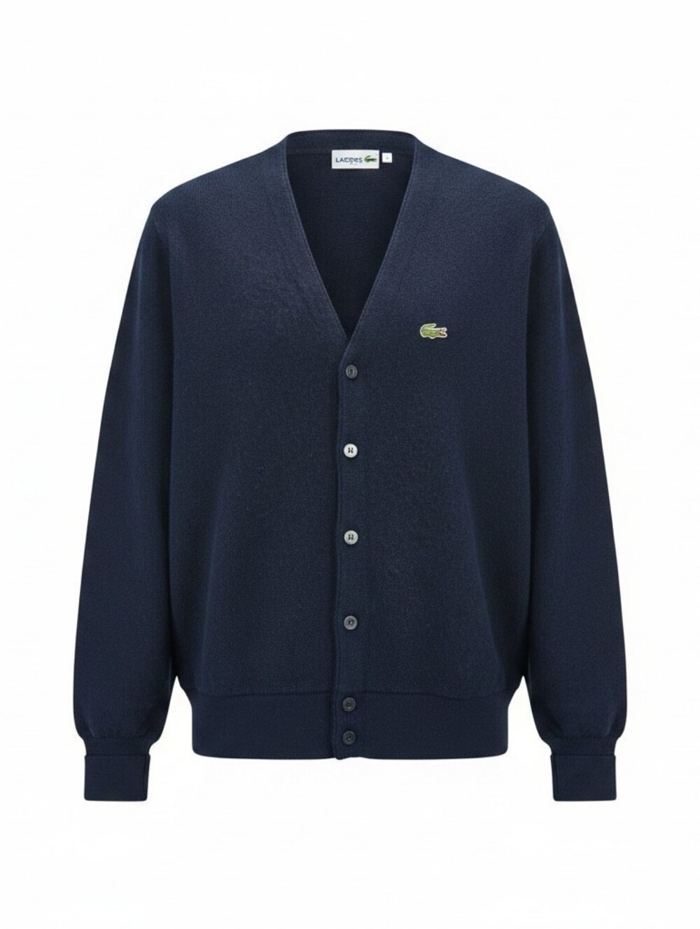Vintage Lacoste Izod Cardigan Sweater Made in USA Blue Size Medium Relaxed Fit